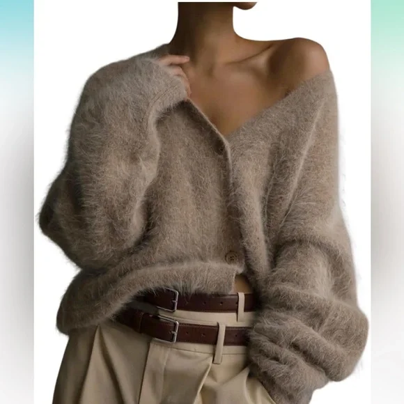 Cozy Brown Women's Cardigan Sweater - Picture 1 of 7